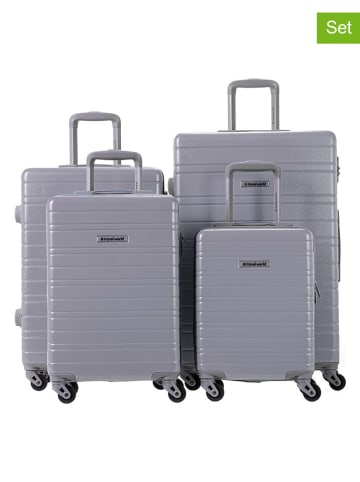 Travel World 4tlg. Hardcase-Trolleyset in Grau