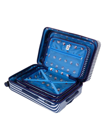 Hello Kitty 3-delige hardcase-trolleyset donkerblauw/wit