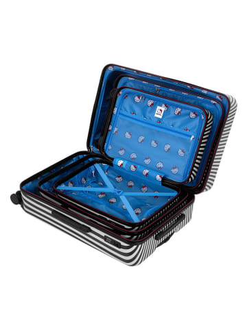 Hello Kitty 3-delige hardcase-trolleyset zwart/wit