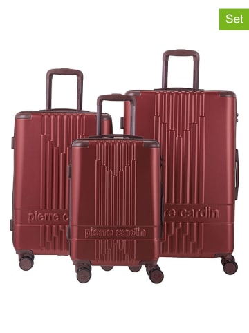 Pierre Cardin 3tlg. Hardcase-Trolleyset in Bordeaux