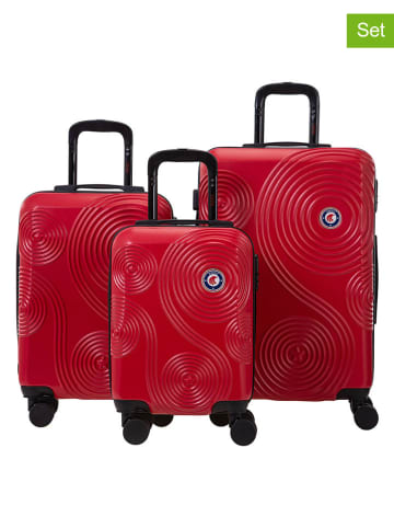 Rafale 3tlg. Hardcase-Trolleyset in Rot