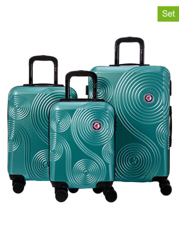 Rafale 3tlg. Hardcase-Trolleyset in Grün