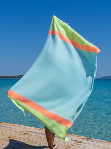 Hammam Hamamtuch in Hellblau/ Grün - (L)180 x (B)100 cm