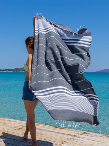 Hammam Hamamtuch in Schwarz/ Weiß - (L)180 x (B)100 cm