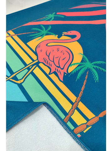 Samimi Strandlaken "California Flamingo" blauw/lichtroze - (L)150 x (B)75 cm