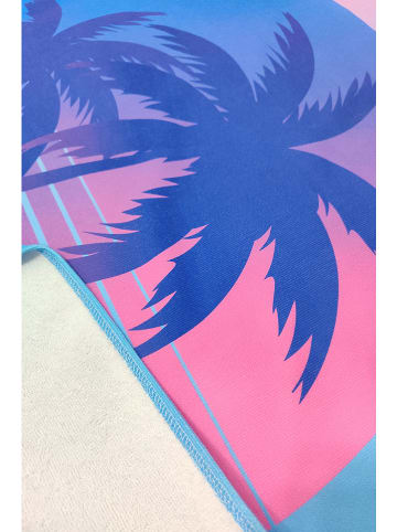 Samimi Strandtuch "Miami Beach" in Hellblau/ Lila - (L)150 x (B)75 cm
