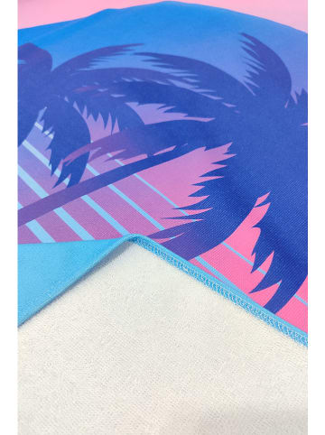 Samimi Strandtuch "Miami Beach" in Hellblau/ Lila - (L)150 x (B)75 cm