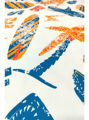 Samimi Strandtuch "Sark Summer" in Creme/ Blau/ Orange - (L)150 x (B)75 cm