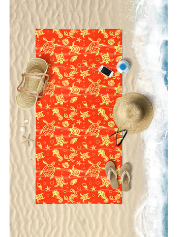 Samimi Strandtuch "Underwater" in Rot/ Gelb - (L)150 x (B)75 cm