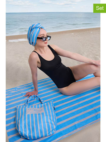 Samimi 3tlg. Strandtuchset in Blau