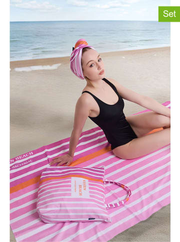 Samimi 3tlg. Strandtuchset in Pink
