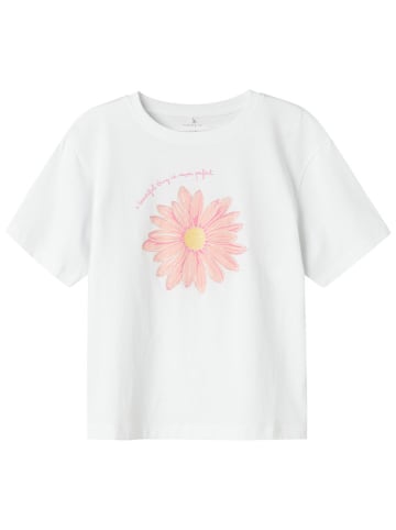 name it Shirt "Helka" in Weiß/ Rosa