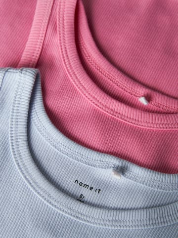 name it 2er Set: Kleider "Hellemie" in Hellblau/ Pink