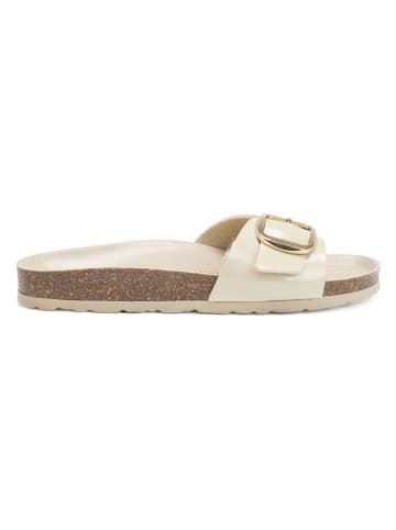 Mandel Pantoletten in Creme