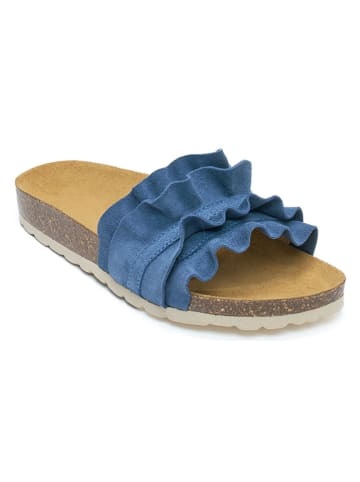 Mandel Leren slippers blauw