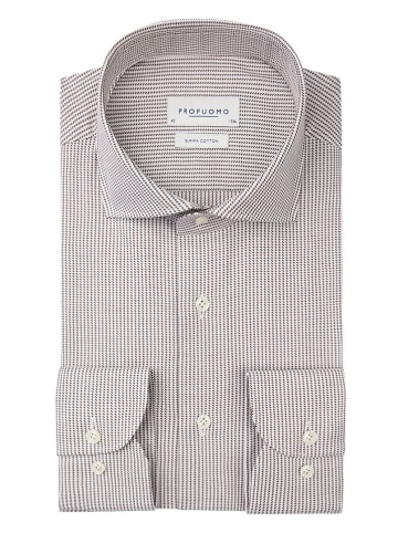 PROFUOMO Blouse wit/bruin