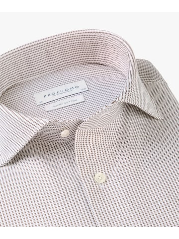 PROFUOMO Hemd in Weiß/ Braun
