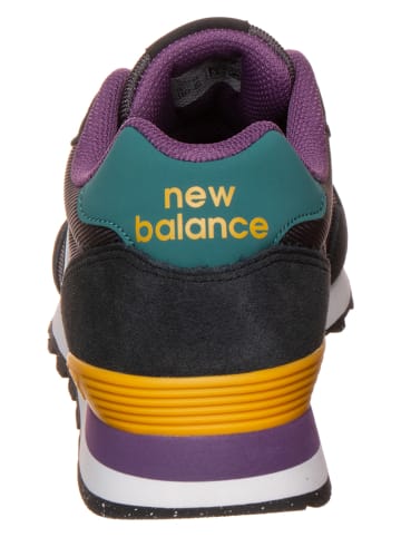 New Balance Leder-Sneakers "515" in Schwarz/ Petrol/ Lila
