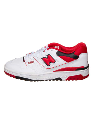 New Balance Leder-Sneakers "550" in Weiß/ Rot