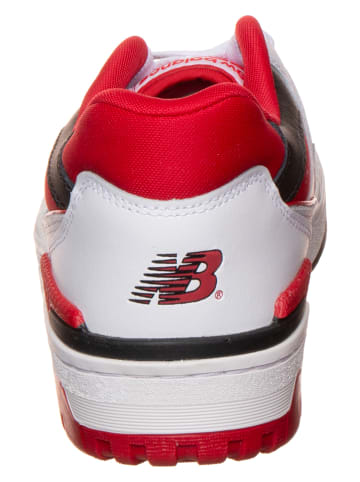 New Balance Leder-Sneakers "550" in Weiß/ Rot