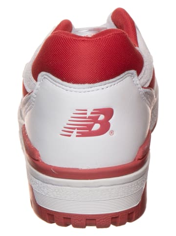 New Balance Leder-Sneakers "550" in Weiß/ Rot
