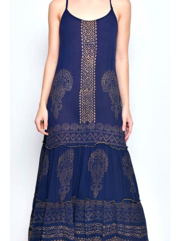Tarifa Kleid in Dunkelblau/ Beige