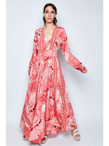 Tarifa Kleid in Rot/ Rosa/ Weiß