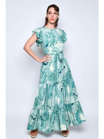 Tarifa Jurk turquoise/wit