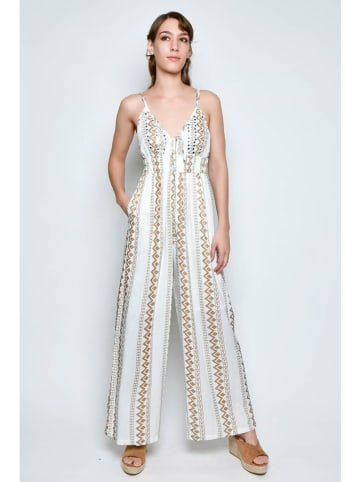 Tarifa Jumpsuit in Weiß/ Gold