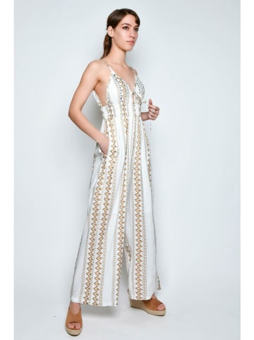 Tarifa Jumpsuit in Weiß/ Gold