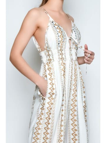 Tarifa Jumpsuit in Weiß/ Camel