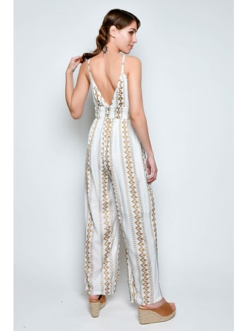 Tarifa Jumpsuit in Weiß/ Gold
