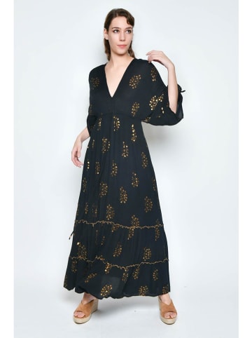 Tarifa Kleid in Schwarz/ Gold