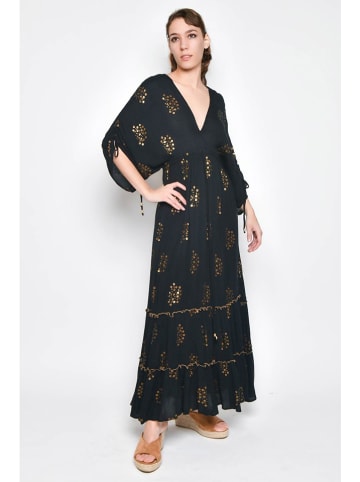 Tarifa Kleid in Schwarz/ Gold