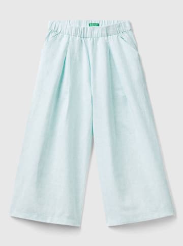 Benetton Leinen-Merlenehose in Hellblau