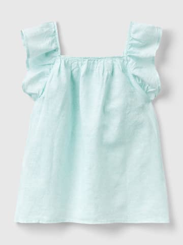 Benetton Linnen top turquoise