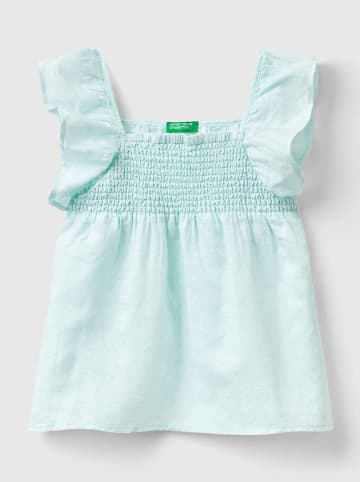 Benetton Linnen top turquoise