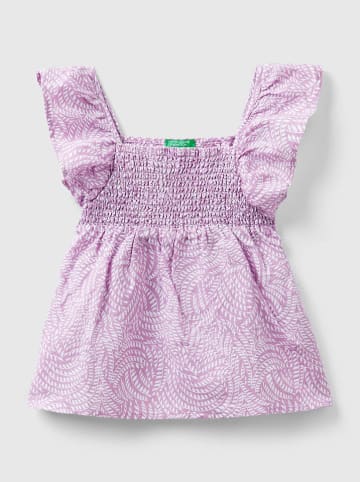 Benetton Leinen-Top in Lila