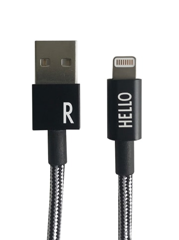 Design Letters Lightning-Kabel ''R'' in Schwarz - (L)100 cm