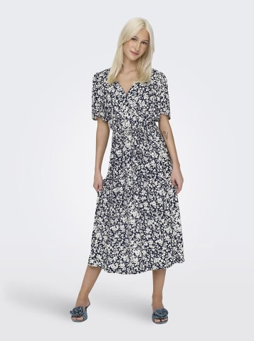 ONLY Kleid "Halia" in Dunkelblau/ Weiß
