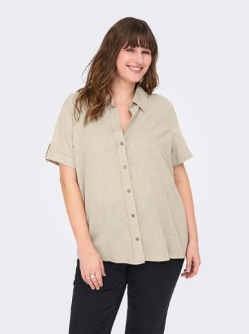ONLY Carmakoma Hemd "Coco" in Beige