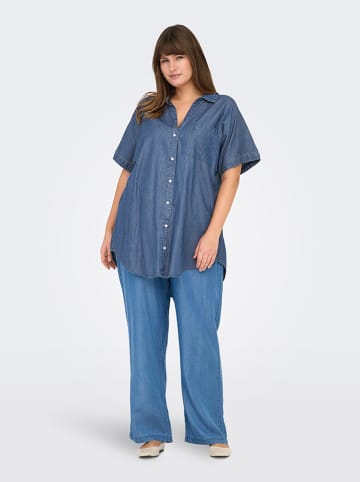 ONLY Carmakoma Hemd "Penna" in Blau