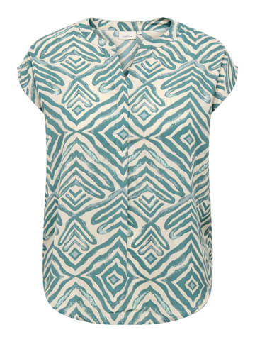 ONLY Carmakoma Shirt "Hilla" in Beige/ Türkis