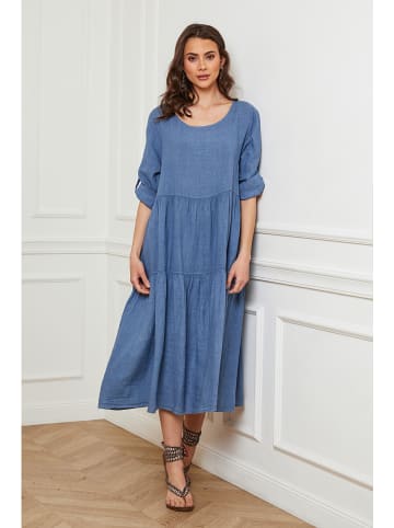 Plume Linnen jurk "Depay" blauw