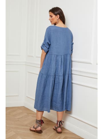 Plume Linnen jurk "Depay" blauw