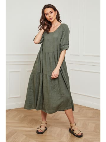 Plume Lniana sukienka "Depay" w kolorze khaki