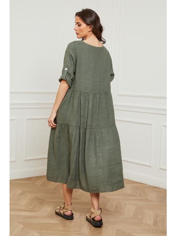 Plume Leinen-Kleid "Depay" in Khaki