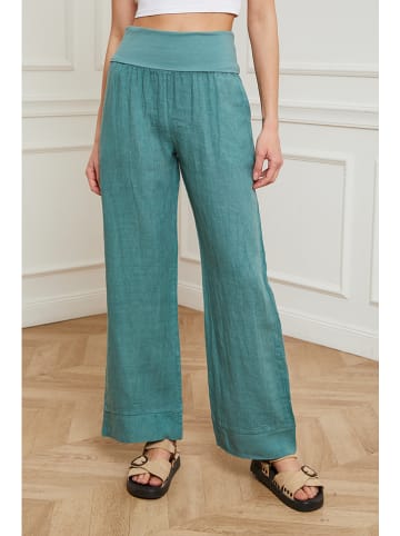 Plume Leinen-Hose "Derwan" in Türkis