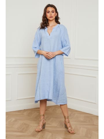 Plume Leinen-Kleid "Devalone" in Hellblau