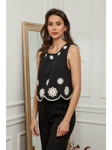 Plume Top "Maella" in Schwarz
